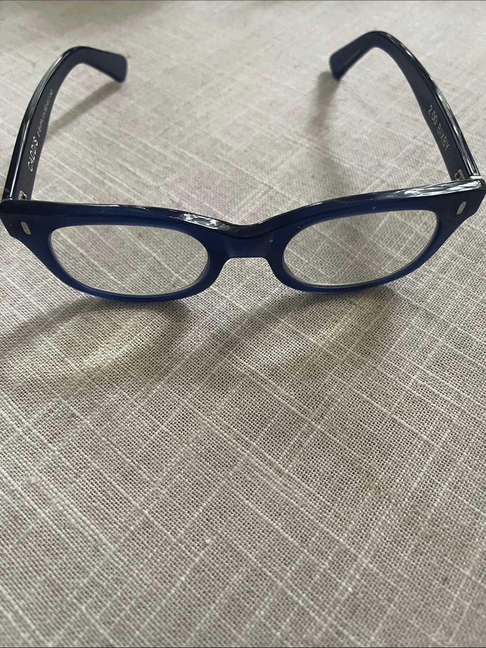 Classic Women's Navy Blue Oval Reading Glasses